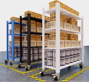 Mobile Heavy-Duty & Light Duty Supermarket Rack with Swivel Casters Metal Construction Epoxy Powder Coating 200-500kg Capacity - Product Image 2