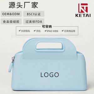 Bolsa de maquillaje de mano impermeable personalizada con logotipo de fábrica al por mayor MINI bolsa de almacenamiento de silicona bolsa de inodoro portátil - Product Image 5
