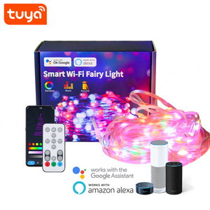 Guirlande lumineuse solaire intelligente Tuya WiFi pour les fêtes, guirlande lumineuse à LED en fil de cuivre pour mariage, plafond, camping - Product Image 1