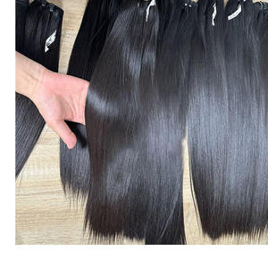 Vente en gros Extensions de cheveux humains bruts vierges Super Double Drawm Ongles à pression avec cheveux raides Fournisseurs commerciaux d'assurance - Product Image 1