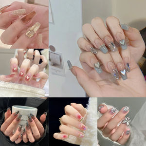 Parche de uñas hecho a mano al por mayor Broken Diamond Love Warm Elf Nail Patch Terminado Spicy Girl Nail Patch - Product Image 3