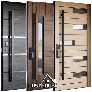 Porte extérieure en bois imperméable, porte d'entrée moderne pour maison résidentielle - Product Image 1