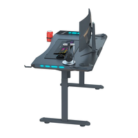Escritorio para Computadora Wquantum RGB Negro, Escritorio Elevador Ajustable en Altura, Escritorio para Juegos