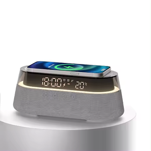 <span class=keywords><strong>Multi</strong></span> Despertador Blue-tooth Speaker 15W Carregador Rápido, Despertador Digital com Carregamento Sem Fio para Presente - Product Image 3