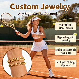 Bracelet en acier inoxydable Mosen Jewelry, chaîne cubaine, plaqué or, bracelet épais, chaîne à maillons, pour hommes et femmes, vente en gros - Product Image 1