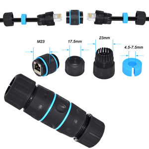 ขั้วต่อ RJ45กันน้ำ IP68เกรดอุตสาหกรรม CAT6A M23กลางแจ้ง<span class=keywords><strong>สาย</strong></span>เคเบิลอีเทอร์เน็ต LAN Coupler สังกะสีโลหะผสมป้องกัน CCTV - Product Image 5