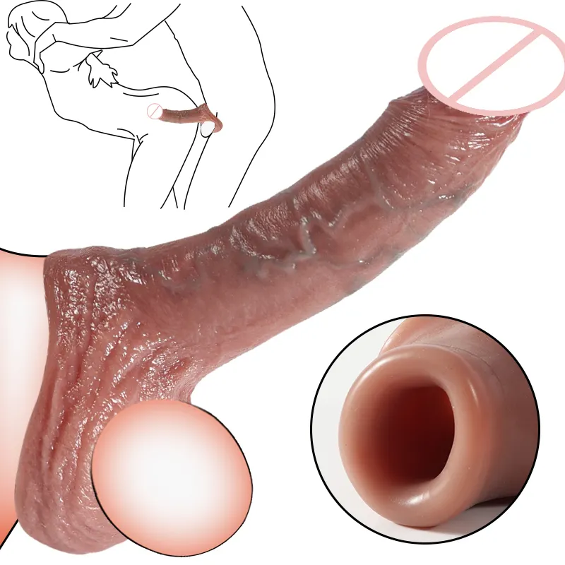 Haute Qualité Extension Cock Sleeve Réutilisable Silicone Pénis Gros Gode Enhancer Adult Sex Toys pour Hommes Funda Para Pene