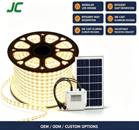 Bande lumineuse LED solaire d'extérieur, étanche IP65, flexible, avec piquet de fixation au sol, panneau solaire