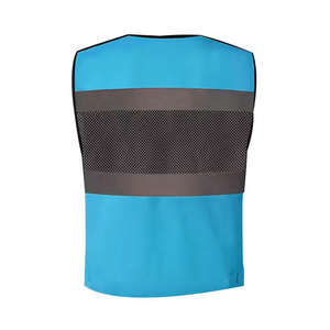 Gilet de sécurité réfléchissant bleu haute visibilité du fabricant chinois à séchage rapide avec gilet de travail personnalisable multi-poches - Product Image 3