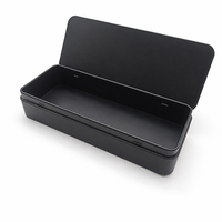 Boîte en métal à charnière personnalisée pour stylos, cadeaux, rangement de papeterie, organisateur, emballage rectangulaire, fournisseur OEM en gros