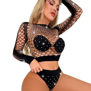 Ailangke Großhandel Custom Neuheiten Fishnet Stripper Outfits Plus Size Exotic Wear