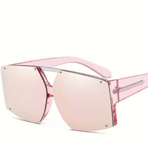 New Arrivals Trendy Men Women <b>Mirror</b> Lens <b>Irregular</b> Rimless Sunglasses Custom Logo UV400 Oversized Women Sunglasses 2021 - Product Image 4