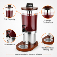 Distributeur de jus froid 5,5 L avec cœur de refroidissement pour service de boissons en buffet d'hôtel