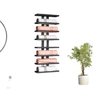 Porte-bouteilles mural en métal pour 8 bouteilles, noir, style industriel, support vertical pour bouteilles de vin, rangement moderne pour la maison, la cuisine ou le bar