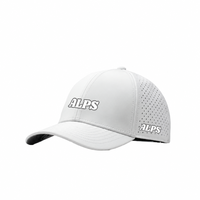 Casquette de baseball personnalisée de haute qualité à 5 panneaux, perforée au laser, séchage rapide, imperméable, avec trous découpés au laser, logo brodé