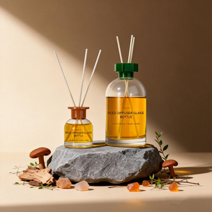 Bottiglia Diffusore in Vetro Trasparente Sostenibile da 120ml con Tappo in Metallo Blu per Oli Essenziali <span class=keywords><strong>e</strong></span> Decorazioni Ecologiche per la Casa - Product Image 1