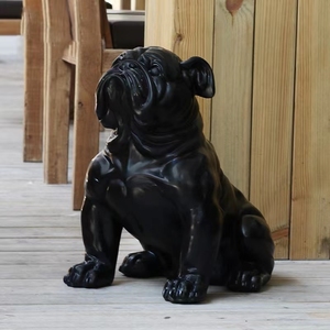 Esculturas de <span class=keywords><strong>Bulldog</strong></span> Inglés, estatua de resina roja y negra barata, venta al por mayor de fábrica - Product Image 3