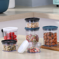 Haixin-tarro de almacenamiento de alimentos transparente, 650ml, olla de sellado de grado alimenticio con tapa de PE y anillo de silicona