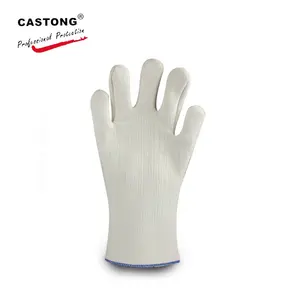 250 ℃ 単層ホワイトメタアラミドフェルト耐熱手袋の接触熱に耐える在庫品