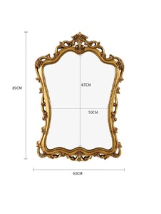 63*89Cm Pháp Sang Trọng Trang Trí Tường Gương Cho Phòng Khách Hiên Cổ Điển Gương Cổ PU Khung Tường Gương Cho Trang Trí Nội Thất - Product Image 6