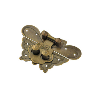 Boucle papillon en cuivre, style chinois antique, quincaillerie de verrouillage pour meubles, taille du trou 25 mm, personnalisable, multiplateforme - Product Image 1