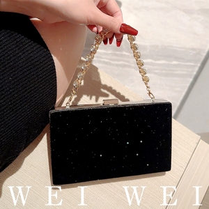 Nouvelles pochettes de soirée, sacs de dîner scintillants, boîte noire, chaîne à eau, petit <span class=keywords><strong>sac</strong></span> carré pour mondaine, robe de soirée - Product Image 4
