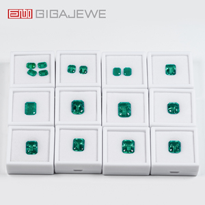 <span class=keywords><strong>Smeraldo</strong></span> Colombiano Idrotermale Sintetico GIGAJEWE, Pietra Sciolta Ovale Cabochon a Fondo Piatto, Verde, per Creazione Gioielli - Product Image 3
