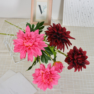 Flor Artificial de Dalia en Colores Mixtos, Flor de Seda con Tacto Natural para Decoración de Bodas y Hogar - Product Image 3