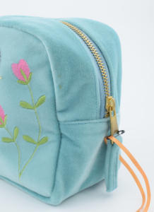 Sac à main fourre-tout brodé en velours de voyage à logo personnalisable avec fermeture à glissière dernière utilisation décontractée en plein air taille basse quantité minimale de commande - Product Image 5