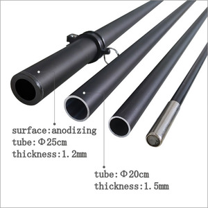 Trong Kho 4.5M Bãi Biển Màu Đen Có Thể Gập Lại Cờ Cực Hỗ Trợ Nhôm Cờ Cực Nhôm Vòng Kính Thiên Văn Cực Với Cơ Sở - Product Image 4