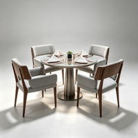 Canapé de restaurant moderne en bois massif rembourré avec plateau en verre pour salle à manger d'hôtel commercial ou salon