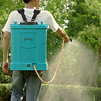Pulvérisateur électrique de verger de 25 L avec deux roues réglables, pompe à dos longue portée, chariot réglable - pour usage agricole