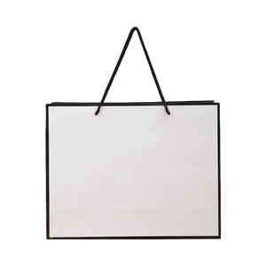 Sac cadeau de luxe en papier recyclé avec logo personnalisé, petit sac de courses avec ruban - Product Image 3
