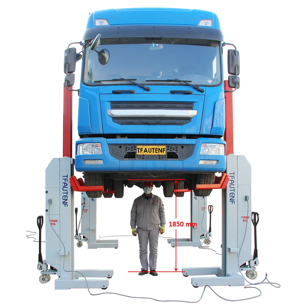 CE/ISO 20T câblé 1750mm hauteur de levage hydraulique mobile camion réparation entretien colonne équipement de levage pour atelier