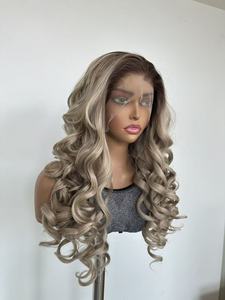Perruque synthétique Lace Front Latisha Copper Brown Bouncy Wave 13*6 à raie libre en fibre <span class=keywords><strong>Future</strong></span>, prête à porter sans colle, avec mélange de fibres capillaires - Product Image 5