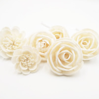 Diffuseur de roseaux en matériau naturel de 8cm Fleur de bois Sola