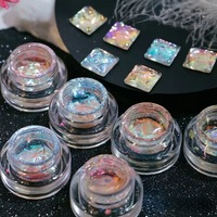 Poudre à ongles opale cristal aurore 6 couleurs, paillettes holographiques irrégulières, sequins irisés, poudre à frotter, flocons de paillettes pour manucure DIY