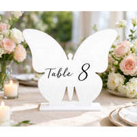 Panneau de table en acrylique papillon, carte de placement vierge effet miroir, décoration de mariage et de fête, impression UV, vente directe usine OEM/ODM