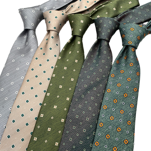 Мужской жаккардовый галстук в горошек из полиэстера - Product Image 1