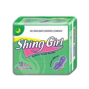 Toalla Sanitaria Nocturna Desechable Shiny Girl de Malla Súper Absorbente de Algodón con Alas, Maxi/Super, 290mm para Mujer - Product Image 6