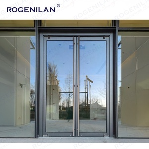 Portes battantes commerciales Rogenilan Shop Eingang en aluminium à double vitrage trempé pour extérieur KFC - Product Image 3