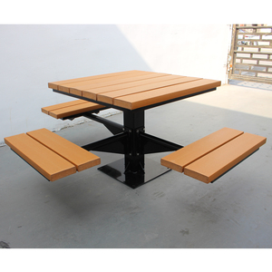 Outdoor Furniture Wood <b>Picnic</b> <b>Table</b> and Chairs Set Street 1 <b>Table</b> and 3 or 4 <b>Benches</b> Set GA-BEN-117t Recycled P - Product Image 3