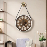 Jam Dinding Gaya Eropa Armens dengan Jarum Logam Gantung, Quartz Senyap, Desain Antik untuk Dekorasi Kamar Tidur Rumah.