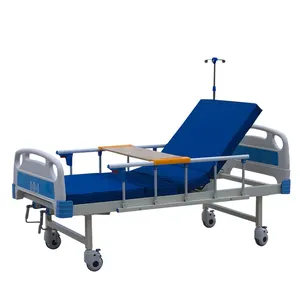 Hastane ekipmanları ayarlanabilir manuel hasta 2 krank tıbbi hastane yatağı