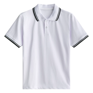 Chemise d'uniforme scolaire personnalisée pour enfants, manches courtes, coton jaune, ensembles scolaires pour enfants, vêtements de sport, t-shirt de golf - Product Image 5