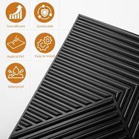 Panel de Pared 3D Geométrico UDK de 19.7'*19.7', Revestimiento de Pared Ignífugo de PVC para Decoración de Interiores, Negro Mate