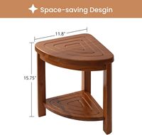 Tabouret de douche en teck massif Design moderne petit banc d'angle repose-pieds siège de bain en bois robuste assemblage facile jambes de rasage