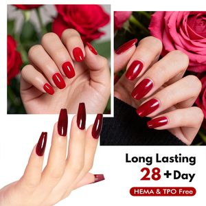 Ensemble de vernis à ongles en gel rouge sans HEMA FZN TPO, cadeau de Noël, cerise, sang, rouge vif, orange avec top <span class=keywords><strong>coat</strong></span>, gel de <span class=keywords><strong>base</strong></span>, gel de construction, colle à ongles - Product Image 5