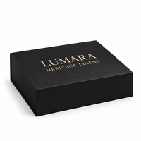 Boîte cadeau rigide magnétique de luxe personnalisée avec logo en feuille d'or pour ensembles de literie haut de gamme, draps et emballage de textiles de maison