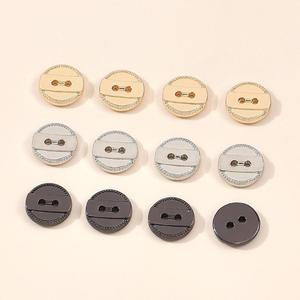 Boutons décoratifs en alliage à deux œillets de style rétro, <span class=keywords><strong>anti</strong></span>-décoloration, plaqués, vente en gros pour la production de vêtements de mode - Product Image 2